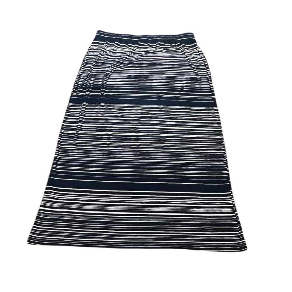 Chico’s Navy And‎ White Striped Women's Skirt, Size L/12 (Chico’s 2)